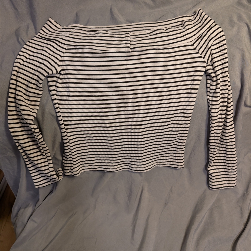 Ambiance Black and White Striped Top